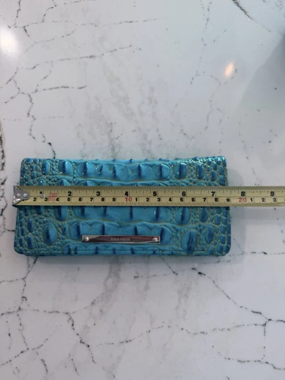 Women’s Brahmin Ady Wallet Peacock Blue Genuine Leather - Picture 6 of 7